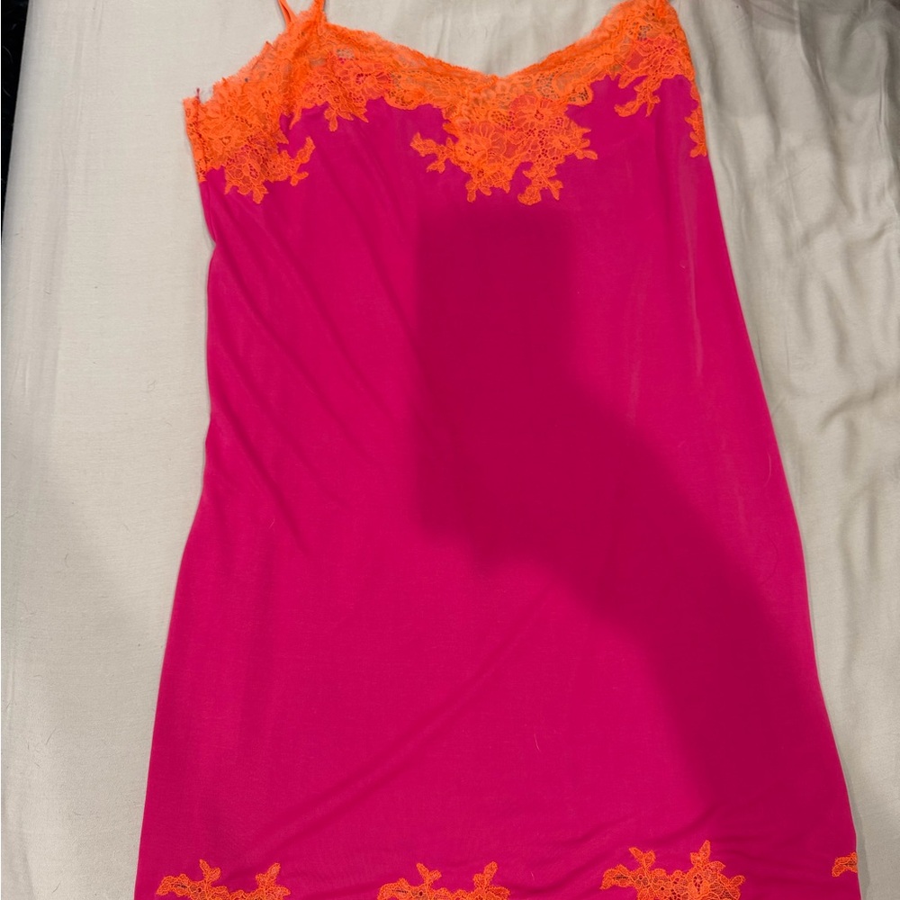 Natori Orange Lace Detail Camisole